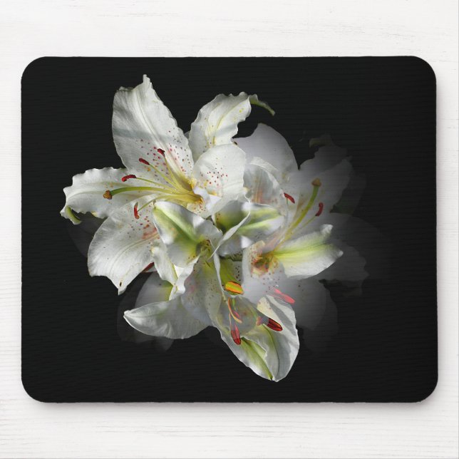 White Lilies Fantasy Mouse Pad (Front)
