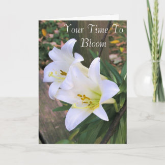 White Lilies Graduation Card