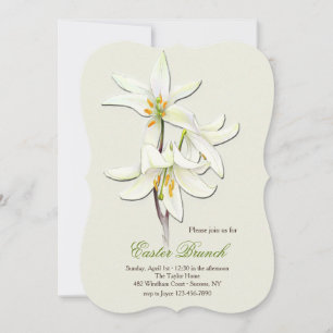 White Lilies Invitation