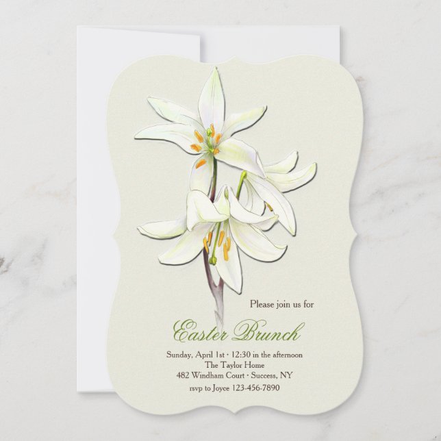 White Lilies Invitation (Front)