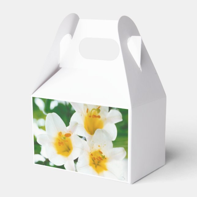 White lilies - Lilium candidum   Favor Boxes (Front Side)