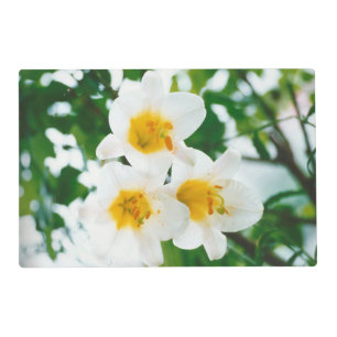 White Lilies - Lily Flower Lilium candidum Placemat