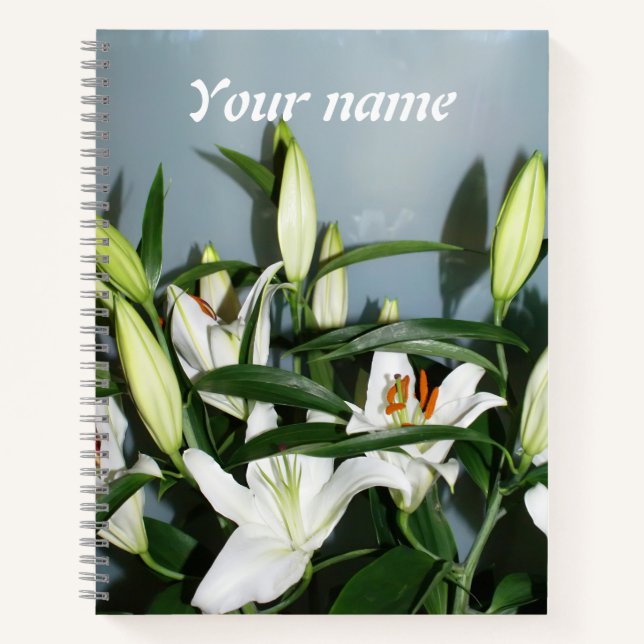 White lilies  notebook (Front)