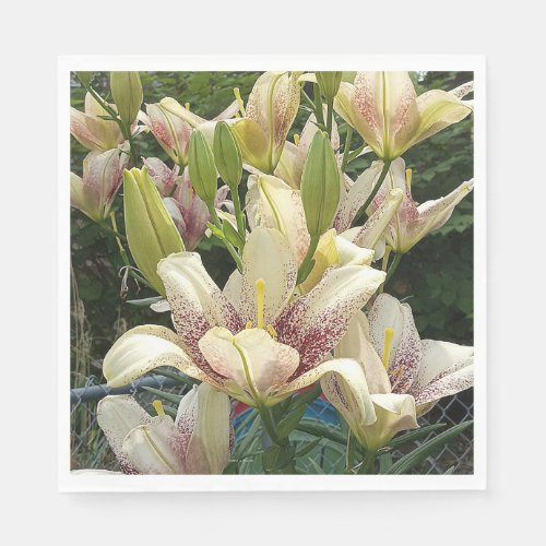 White Lilies Paper  Napkins