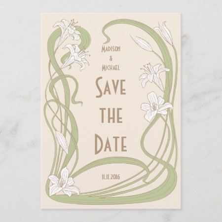 White Lilies Save The Date