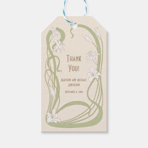 White Lilies Thank You Gift Tags