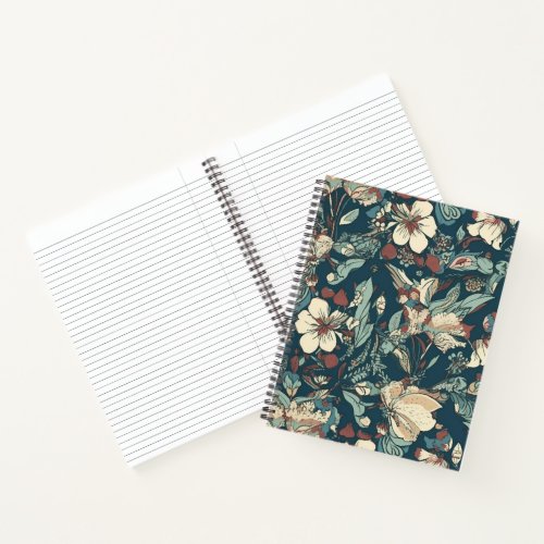 white lilly seamless pattern notebook