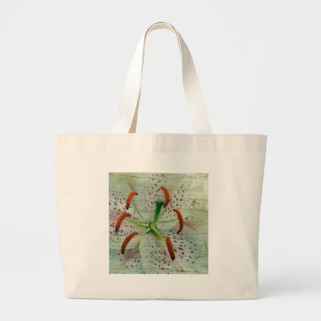 White Lily at the Farmer's Market Large Tote Bag (Front)
