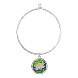 White Lily Bangle Bracelet