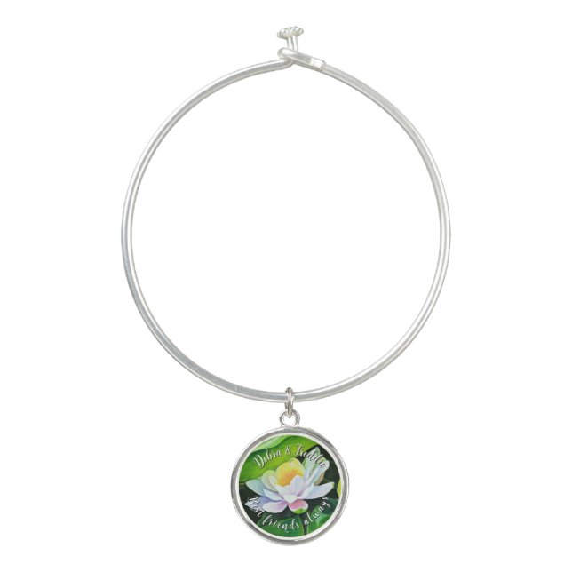 White Lily Bangle Bracelet (Front)