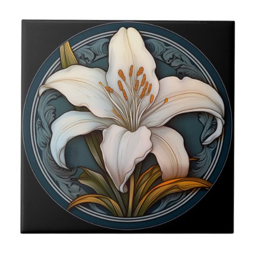 White Lily  Ceramic Tile