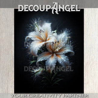 White Lily Duo Decoupage Tissue Paper