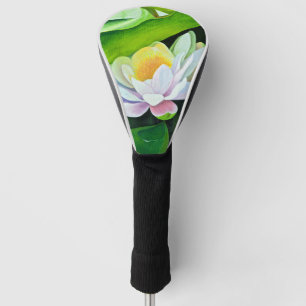White Lily Floral Golf Head Cover