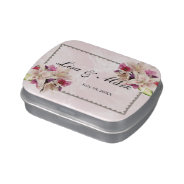 White Lily Floral Pink Marble Wedding Candy Tin at Zazzle