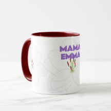 White Lily Flower & Bold Mama Text Personalized