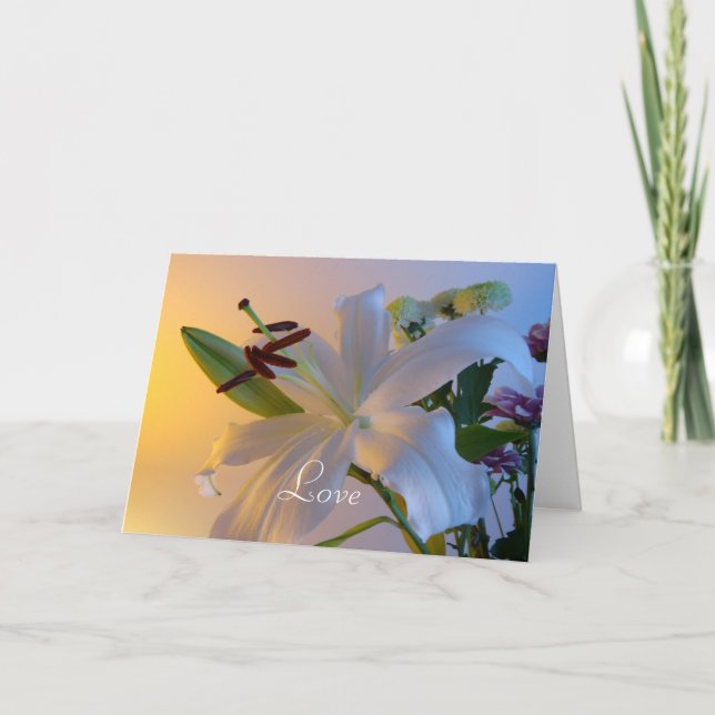 White Lily, flower. Card (Front)