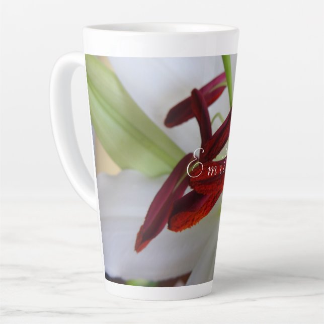 White Lily, flower. Latte Mug (Left Angle)