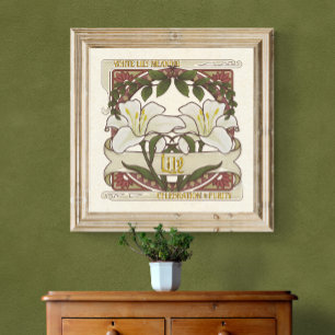 White Lily- Flower Meaning Vintage-Style Poster