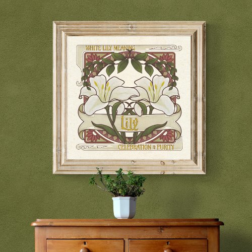 White Lily_ Flower Meaning Vintage_Style Poster