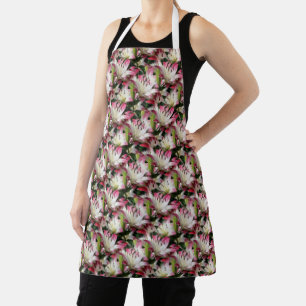 White Lily Flower Nature Pattern Apron