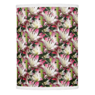 White Lily Flower Nature Pattern Lamp Shade
