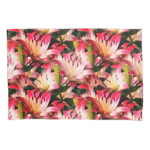 White Lily Flower Nature Pattern Pillow Case