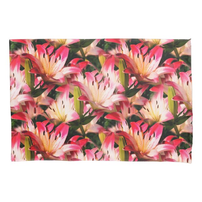 White Lily Flower Nature Pattern   Pillow Case (Front)