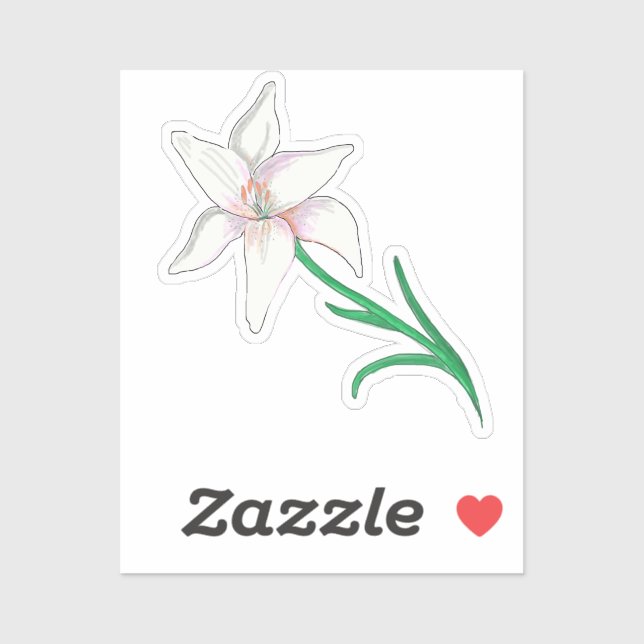 White Lily Flower  Sticker (Sheet)