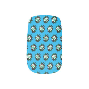 White Lily Flower With Dark Green Leaves Minx Nail Art