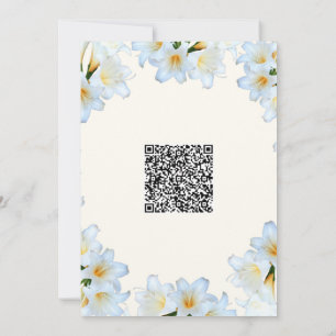 White Lily Flowers Baby Shower Invitation QR Code