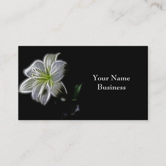 White Lily Fractal Art Business Cards (Front)