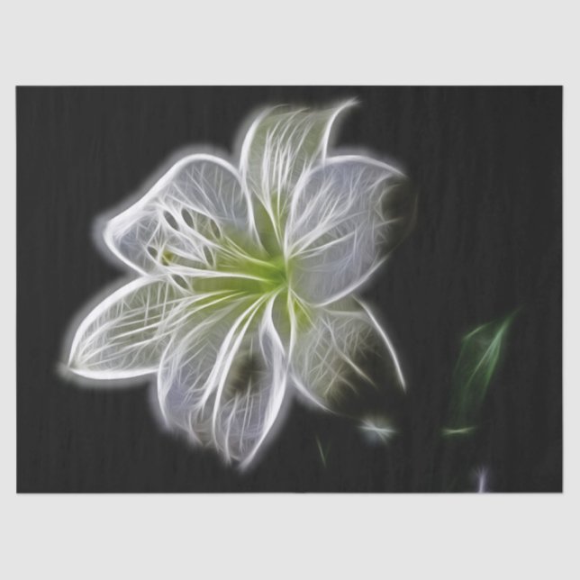 White Lily Fractal Flower Tissue Paper (Front)