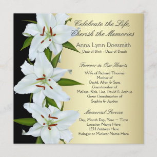 White Lily Funeral Announcements