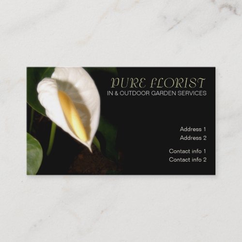 White LiLy Garden Florist Business Card