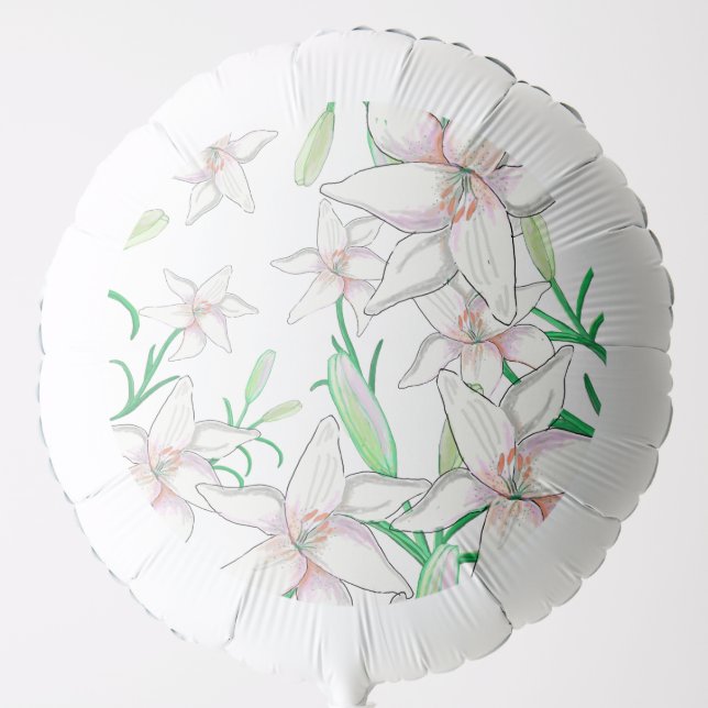 White Lily Illustration   Balloon (Front)