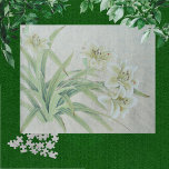 White Lily Jigsaw Puzzle<br><div class="desc">White Lily is a brush painting in traditional Chinese "gongbi" style. Watercolor and ink on rice paper. The lily is called 百合 in Chinese, which is pronounced as bǎi hé, which has the symbolic meaning of "happy union for one hundred years”. The lily is the flower of love in China,...</div>