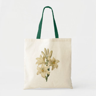 white lily(Lilium candidum) by Redouté Tote Bag
