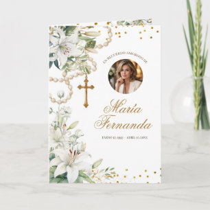 White Lily Memorial Service Program Template