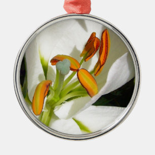 White Lily Metal Ornament
