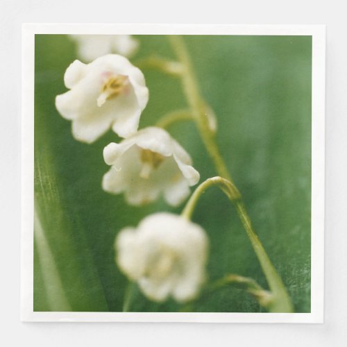 White Lily of the valley Convallaria majalis  Paper Dinner Napkins