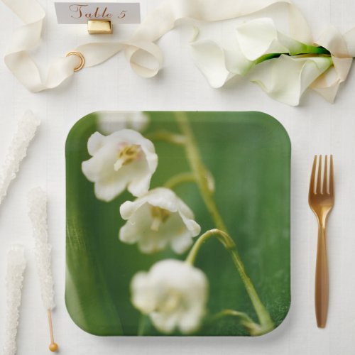 White Lily of the valley Convallaria majalis  Paper Plates