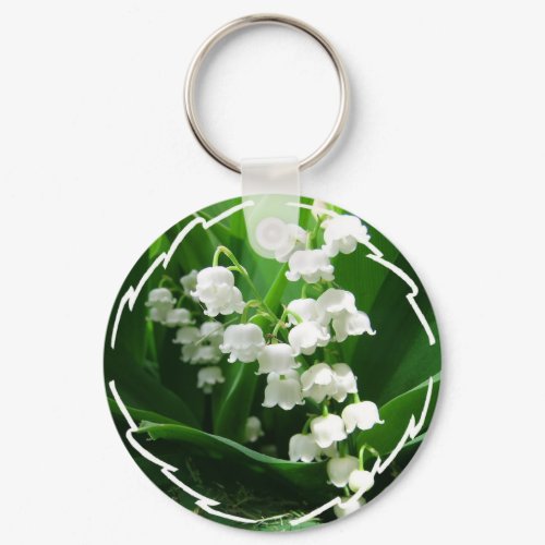 White Lily of the Valley keychain