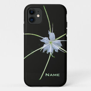 White Lily on Black iPhone Case
