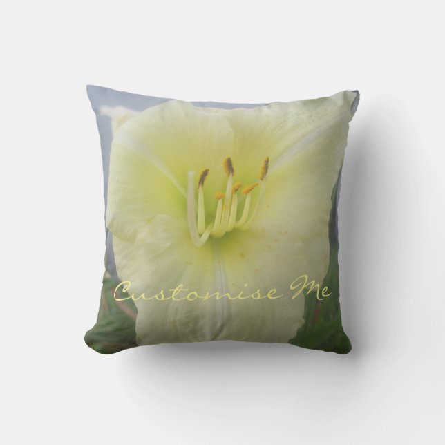 White Lily Outdoor Pillow (Front)