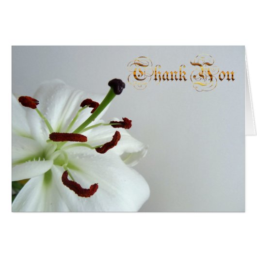 White lily. text. Cards (Front Horizontal)
