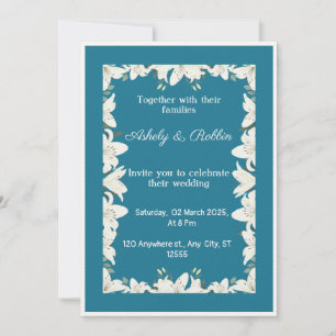 White Lily Wedding Invitation
