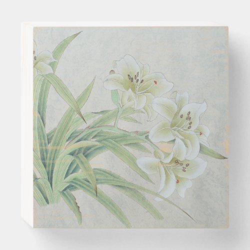 White Lily Wooden Box Sign