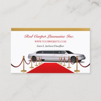 White Limousine Business Card by all_items at Zazzle