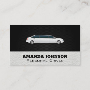White Limousine Driving Services Business Card