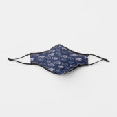 White Line Fish Pattern Premium Face Mask (Front)
